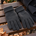 Charcoal Ribbed Everyday Gloves — digitally generated product illustration; props not included