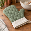 Sage Contrast-Cuff Oven Mitt — digitally generated product illustration; props not included